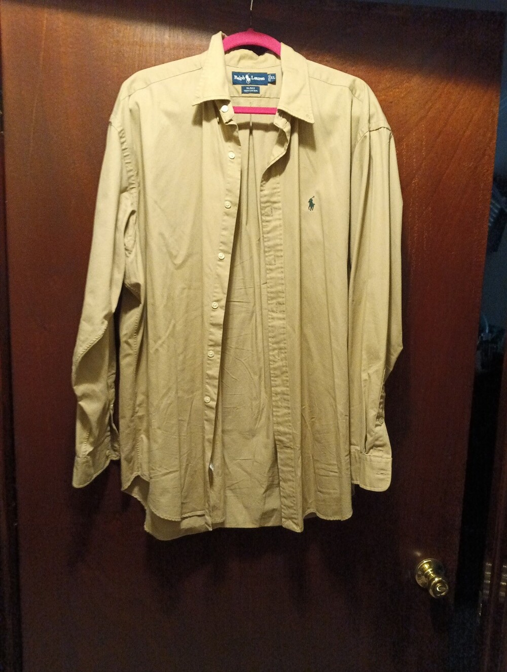 Ralph Lauren Men's Blake Long Sleeve Heavy Dress Shirt Size XL Beige